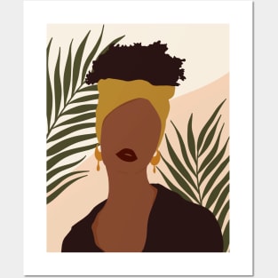 Boho Black Woman Portrait Posters and Art